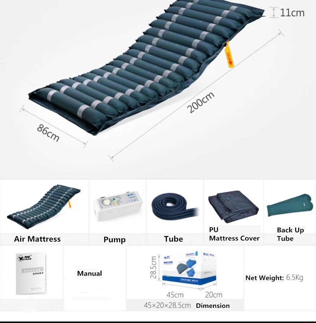 Air mattress for hospital bed feature