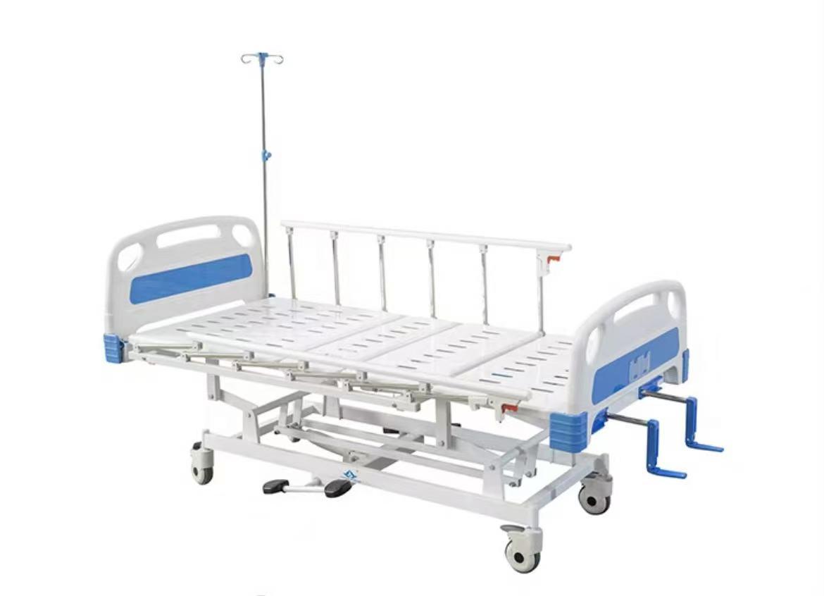 Crank Hospital Bed with Hydraulic Height Adjustment