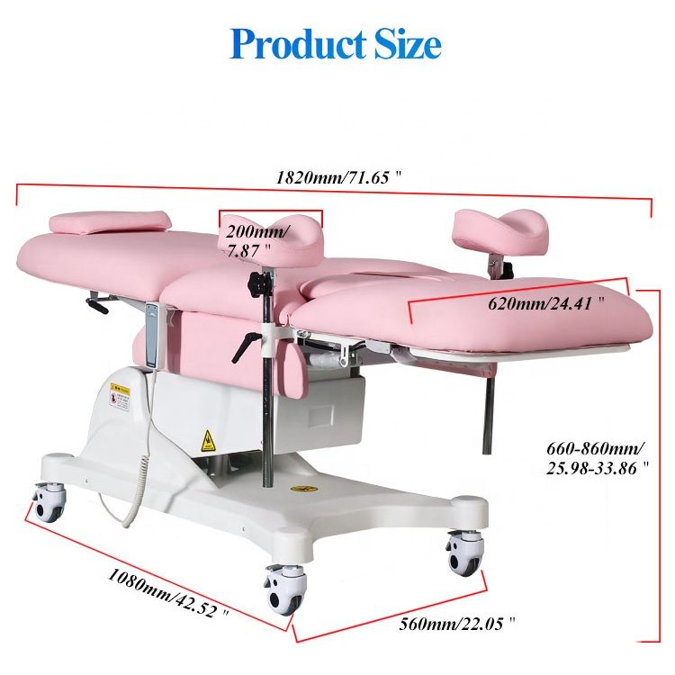 Gynecological examination chair overall size