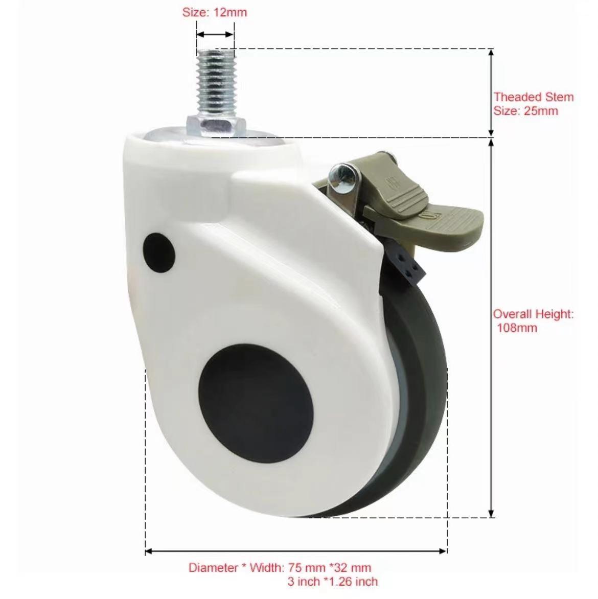 Medical Equipment Casters Size Diameter