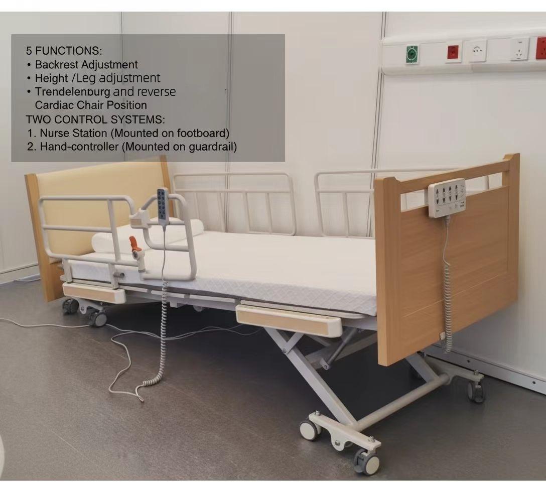 electric care bed with 2 set control system