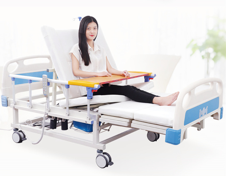 electric hospital bed with straight aluminium alloy side rails