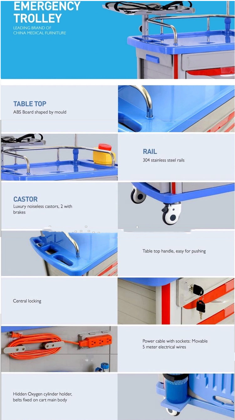 hospital emergency trolley/crash cart feature