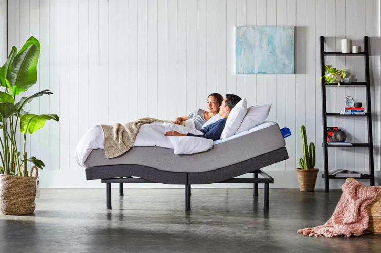 split twin adjustable bed in home