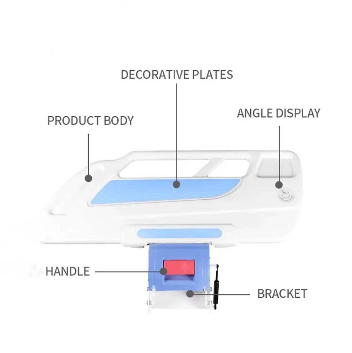 structure of side rails for icu bed